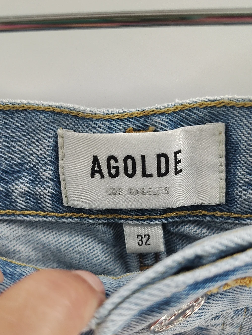 AGOLDE Parker Vintage Cut-Off Denim Shorts 32 Button Up